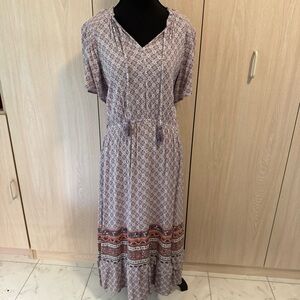 Knox Rose Lavender and Rust Maxi Dress